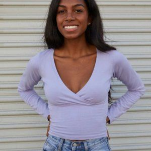 Amara Long Sleeve Brandy Melville Top Lavender